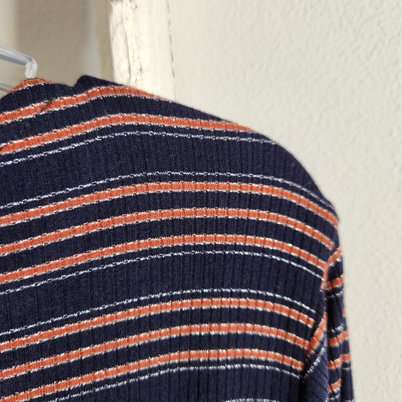 Lane Bryant Dress NWT womens 18/20 boatneck button detail metallic stripe midi - Picture 4 of 7